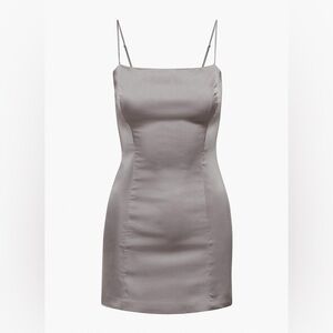 Aritzia Sunday Best Grey/Purple Satin Dress
